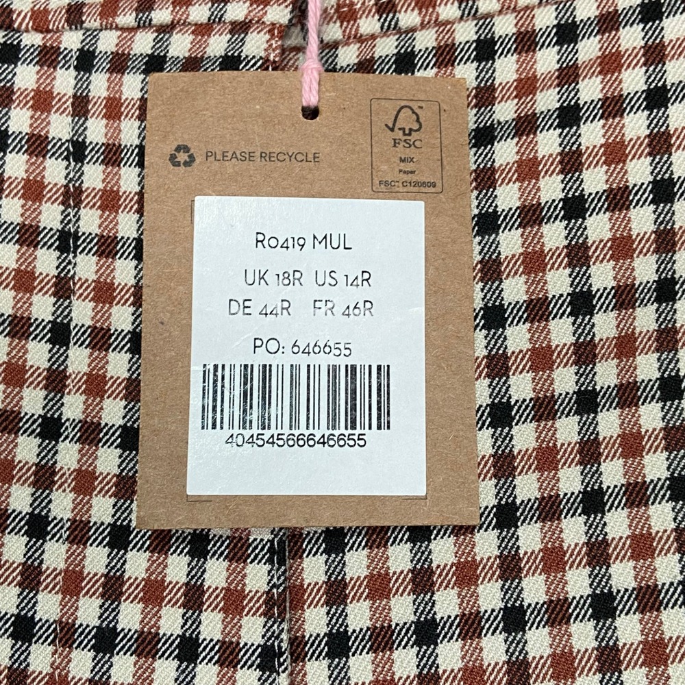 Boden Westbourne Women's US 14 Brown Plaid Wide Leg Pants‎ Trousers R0419 NWT - Picture 5 of 13